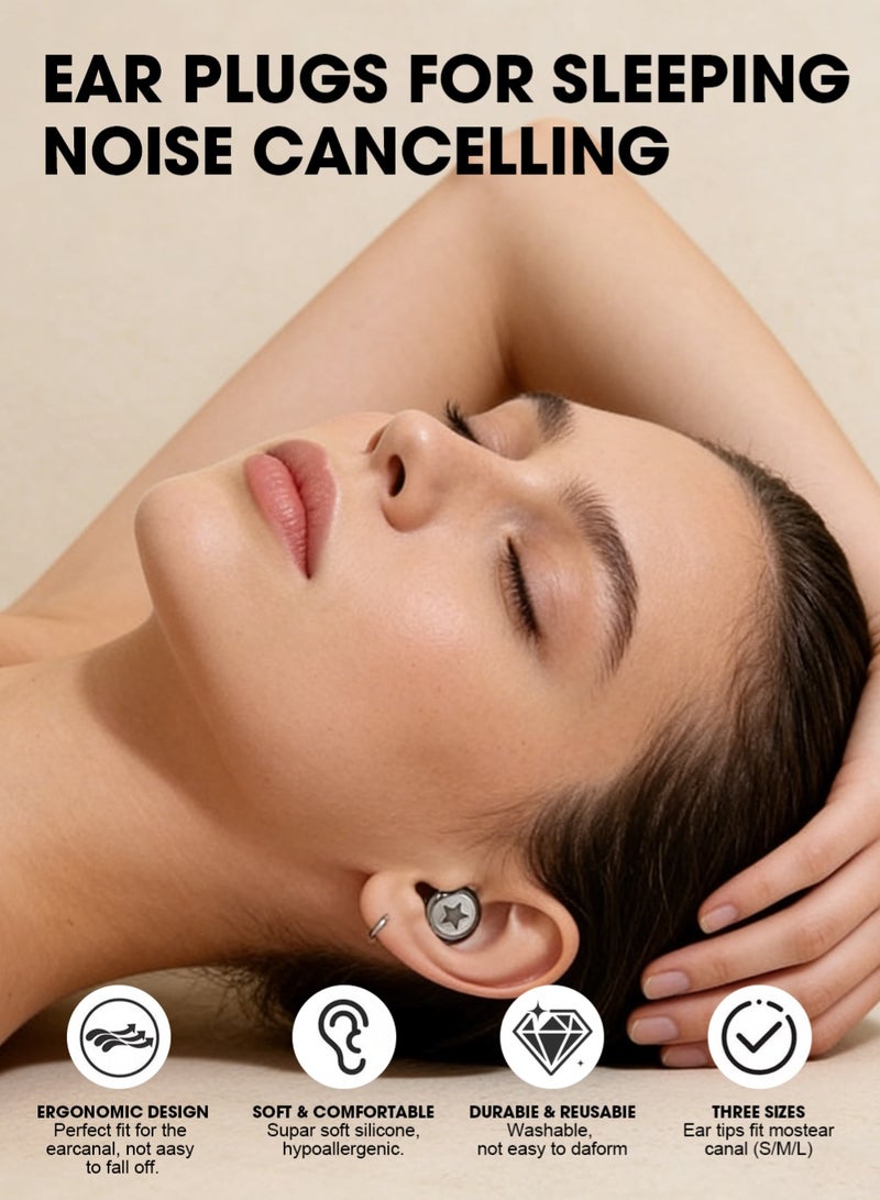 Sleeping Earplugs Noise Cancelling Ear Plugs for Kids Adult Reusable Outdoor Noise Reduction Ear Plugs Ear Protection Sleep Ear Plugs for Sleeping Snoring Work Swimming Travel Studying Concerts - Image 2